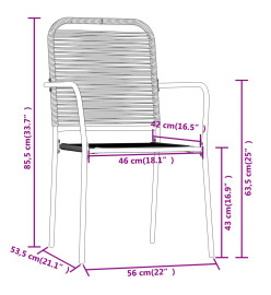 Ensemble de salle à manger de jardin 5 pcs Noir