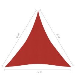 Voile d'ombrage 160 g/m² Rouge 5x6x6 m PEHD