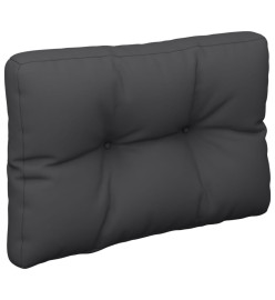 Coussin de palette noir 60x40x12 cm tissu