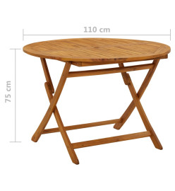 Table pliable de jardin 110 cm Bois d'acacia massif