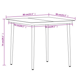 Ensemble de salle à manger de jardin 3 pcs Noir