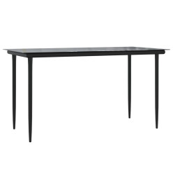 Mobilier à dîner de jardin et coussins 7 pcs Noir et gris Rotin