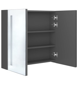 Armoire de salle de bain à miroir LED Gris 62x14x60 cm