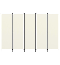 Cloison de séparation 5 panneaux Blanc crème 250x180 cm