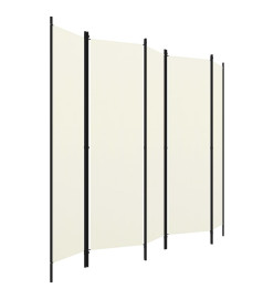 Cloison de séparation 5 panneaux Blanc crème 250x180 cm