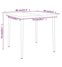 Ensemble de salle à manger de jardin 3 pcs Noir