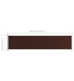 Auvent latéral rétractable de patio 140x600 cm Marron