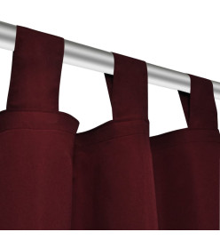 2 pcs Rideau à Passant Micro Satin Bordeaux 140 x 245 cm