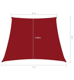 Voile de parasol Tissu Oxford trapèze 3/5x4 m Rouge