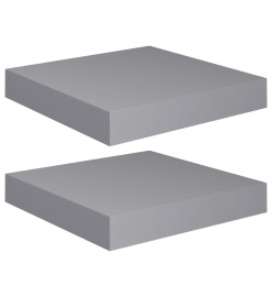 Étagères murales flottantes 2 pcs gris 23x23,5x3,8 cm MDF