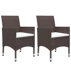 Mobilier à dîner de jardin 3 pcs Marron Résine tressée et verre