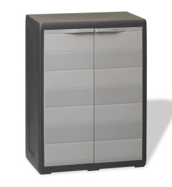 Armoire de rangement de jardin avec 1 étagère Noir et gris