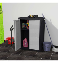 Armoire de rangement de jardin avec 1 étagère Noir et gris