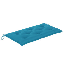 Banc de jardin avec coussin bleu clair 112 cm Bois de teck