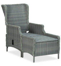 Mobilier à dîner 9 pcs avec coussins Résine tressée Gris clair