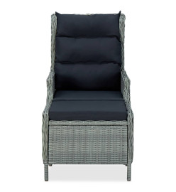 Mobilier à dîner 9 pcs avec coussins Résine tressée Gris clair