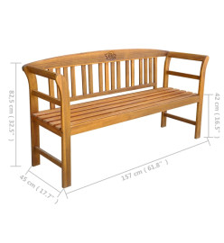 Banc de jardin avec coussin 157 cm Bois d'acacia massif