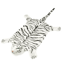 Tapis en peluche en forme de tigre 144 cm Blanc