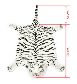 Tapis en peluche en forme de tigre 144 cm Blanc