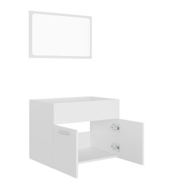 Ensemble de meubles salle de bain 2 pcs Blanc Bois d'ingénierie