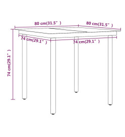 Mobilier de salle à manger de jardin et coussins 5 pcs Marron