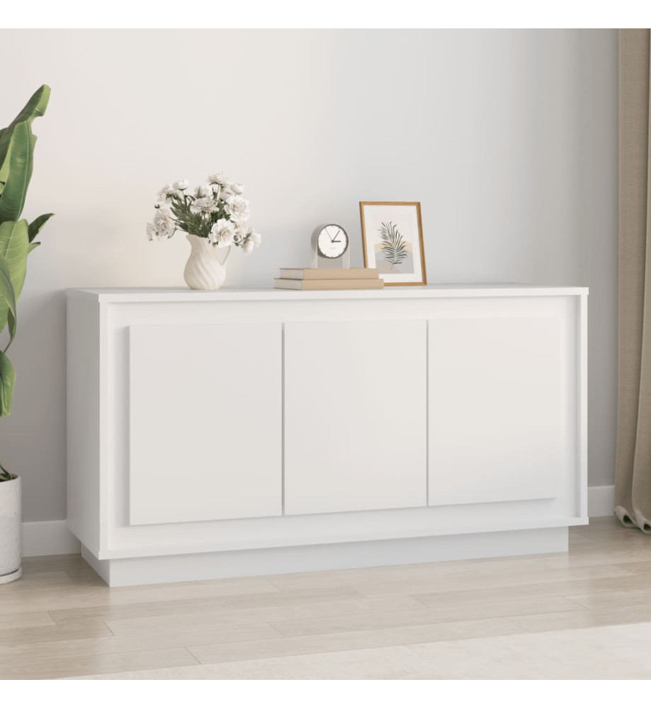 Buffet blanc 102x35x55 cm bois d'ingénierie