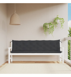 Coussins de banc de jardin 2 pcs noir 200x50x7 cm tissu Oxford