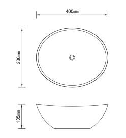 Lavabo de salle de bain avec mitigeur Céramique Ovale Blanc