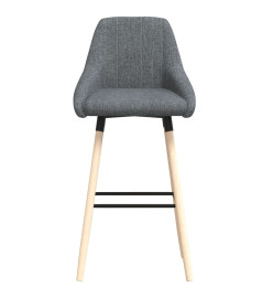 Tabourets de bar lot de 2 gris foncé tissu