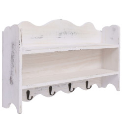 Porte-manteau mural Blanc 50x10x30 cm Bois