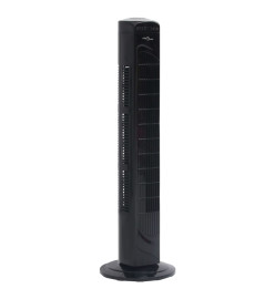 Ventilateur tour avec télécommande et minuterie Φ24x80 cm Noir