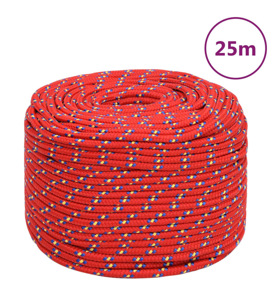 Corde de bateau Rouge 10 mm 25 m Polypropylène