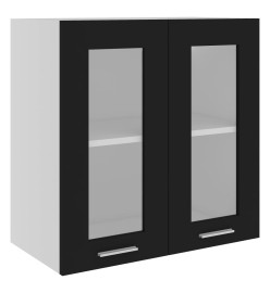 Armoire en verre suspendue Noir 60x31x60 cm Aggloméré