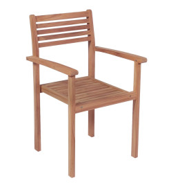 Chaises de jardin empilables 6 pcs Bois de teck solide