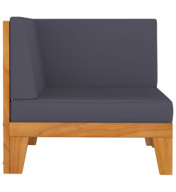 Salon de jardin 6 pcs avec coussins Bois d'acacia solide