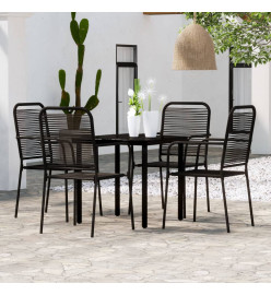 Ensemble de salle à manger de jardin 5 pcs Noir