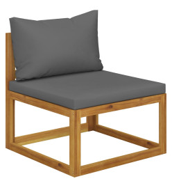 Salon de jardin 3 pcs avec coussins Bois d'acacia solide