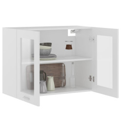 Armoire en verre suspendue Blanc 80x31x60 cm Aggloméré