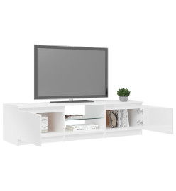 Meuble TV avec lumières LED blanc brillant 140x40x35,5 cm