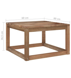 Salon de jardin 8 pcs Marron Bois de pin imprégné