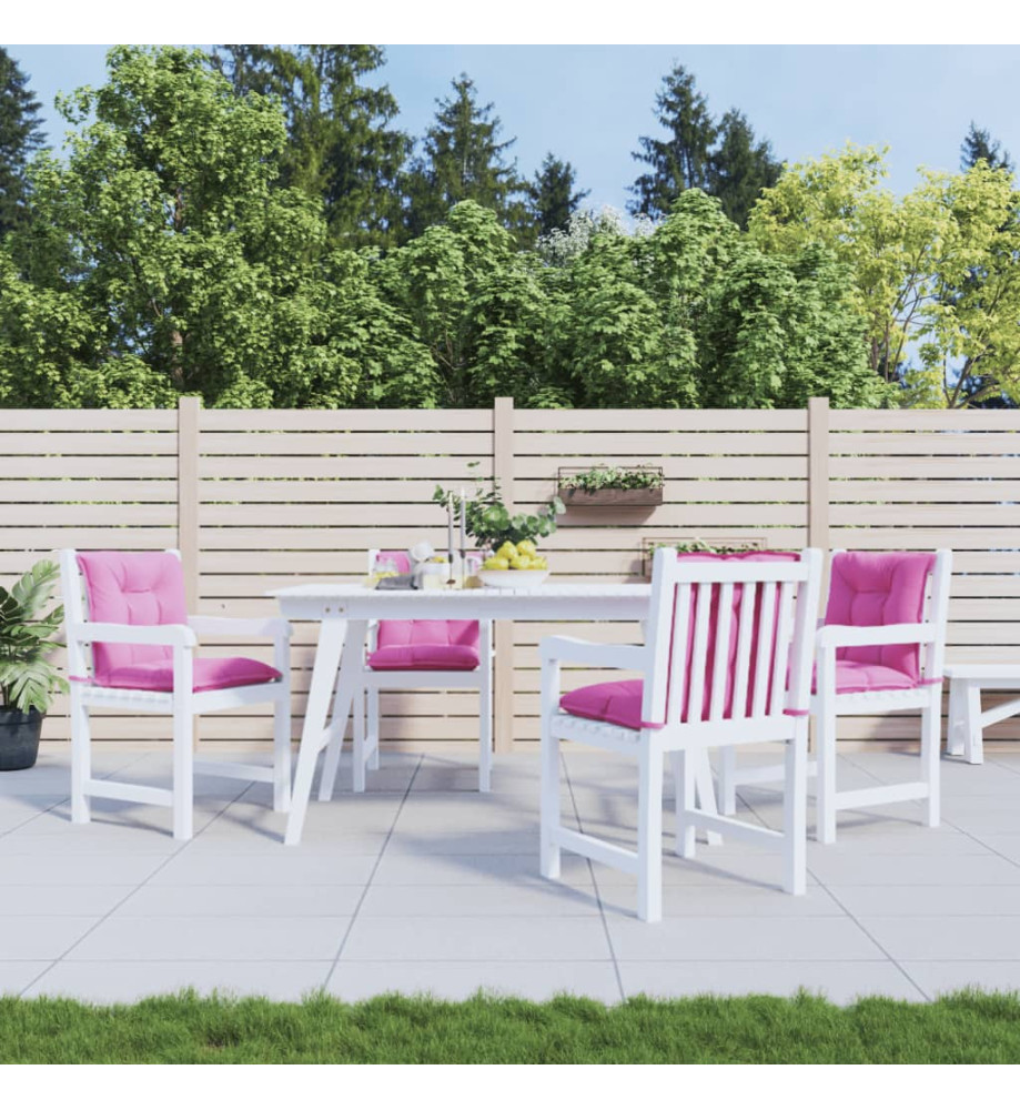 Coussins de chaise de jardin à dossier bas lot de 4 rose