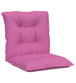 Coussins de chaise de jardin à dossier bas lot de 4 rose