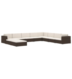 Chaise d'angle 1 pc et coussins Résine tressée Gris