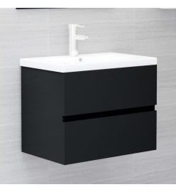 Ensemble de meubles de salle de bain 2 pcs Noir Aggloméré