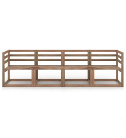 Salon palette de jardin 4 pcs Marron Bois de pin imprégné