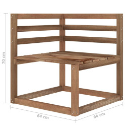 Salon palette de jardin 4 pcs Marron Bois de pin imprégné