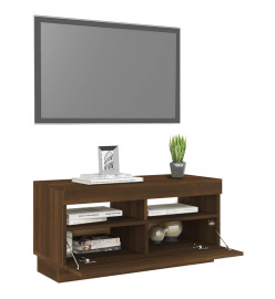 Meuble TV avec lumières LED chêne marron 80x35x40 cm