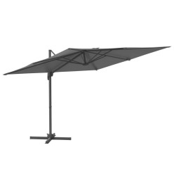 Parasol déporté avec mât en aluminium Anthracite 400x300 cm