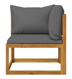 Salon de jardin 8 pcs avec coussin Bois d'acacia solide