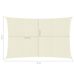 Voile d'ombrage 160 g/m² Crème 5x6 m PEHD